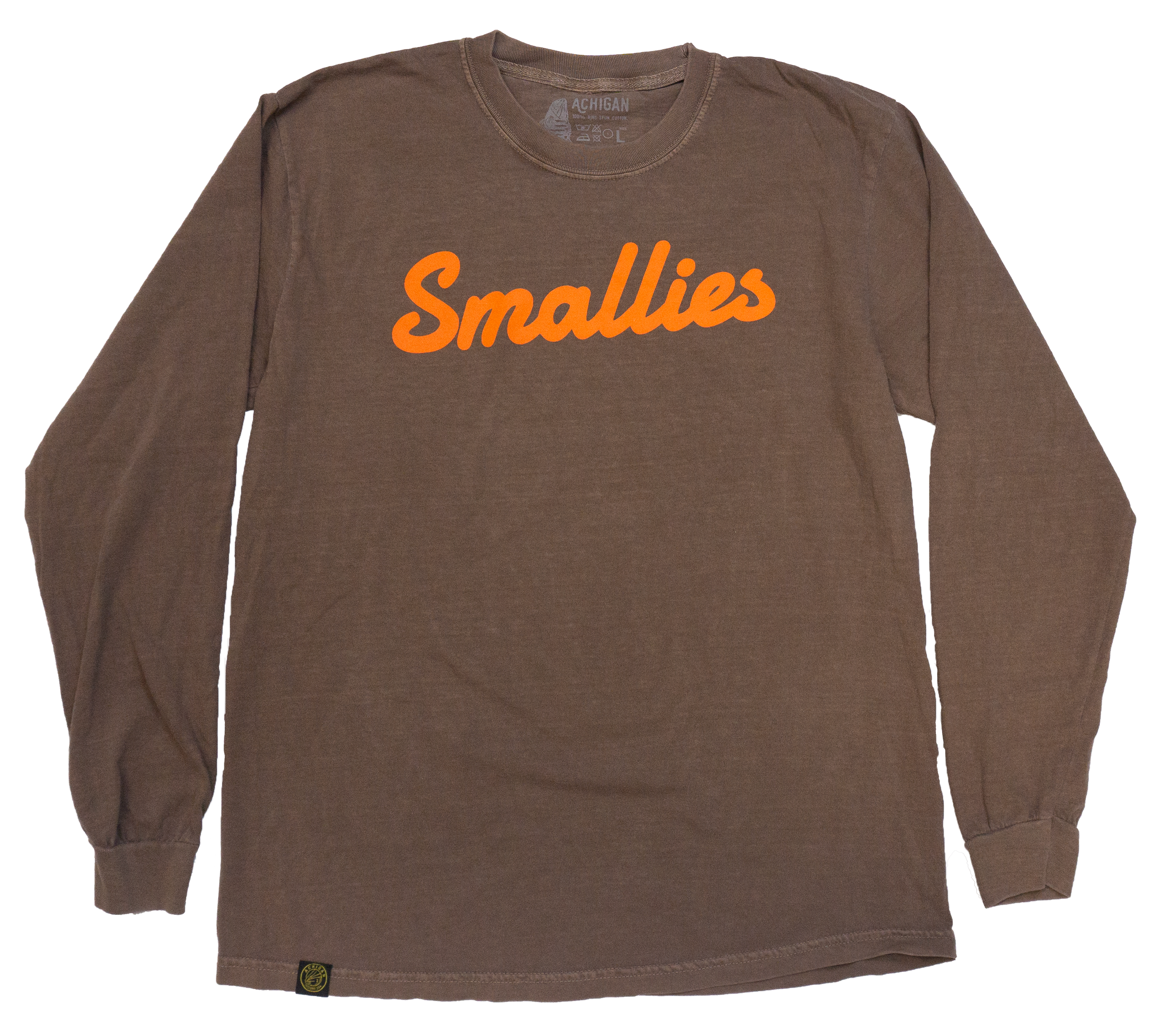 Smallies Heavyweight Long Sleeve Espresso/Blaze Orange